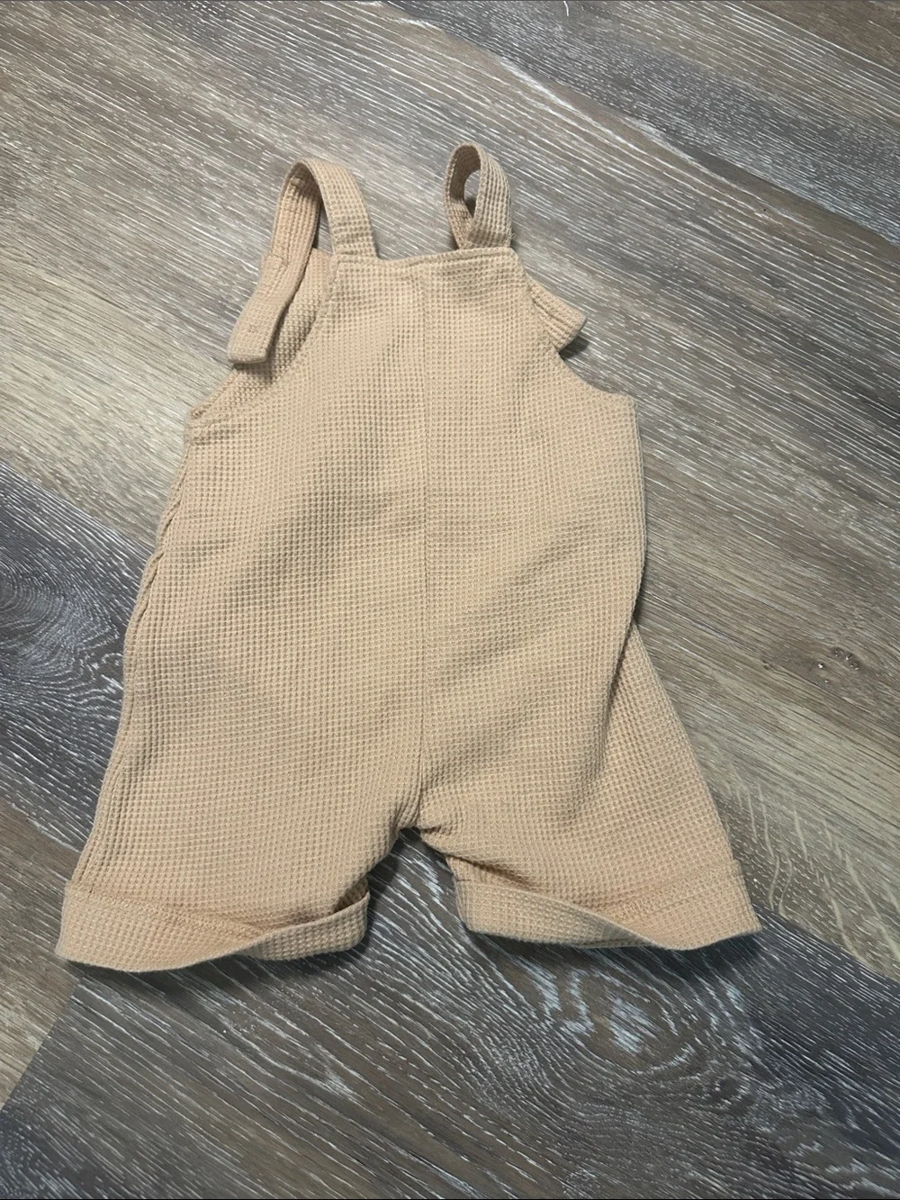 Neutral Waffle Knit Baby Romper - 